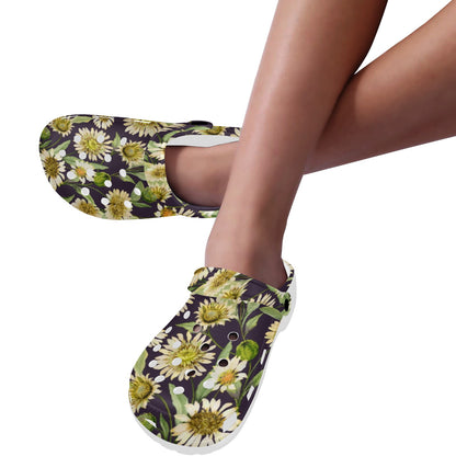 Daisy Vintage Print Pattern Unisex Clogs Shoes
