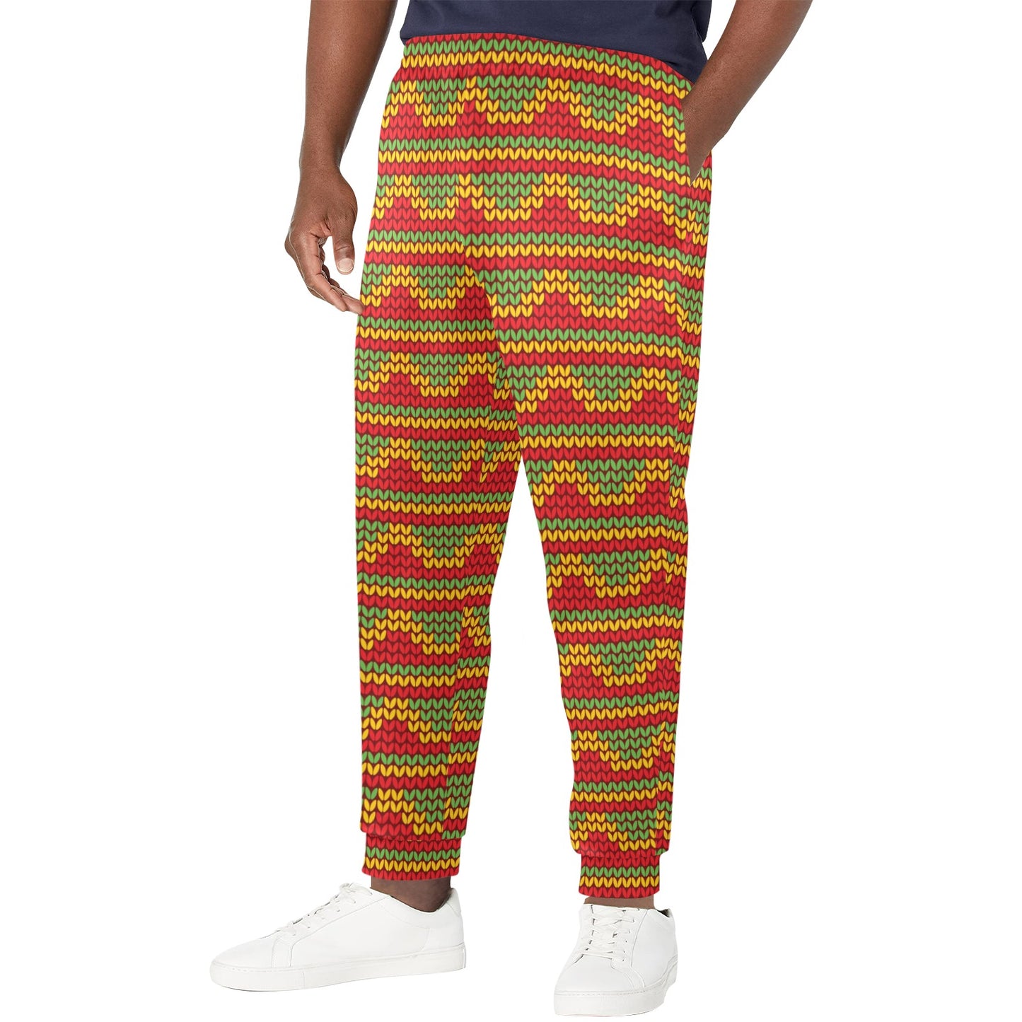 Rasta Reggae Color Print Men's Casual Track Pants