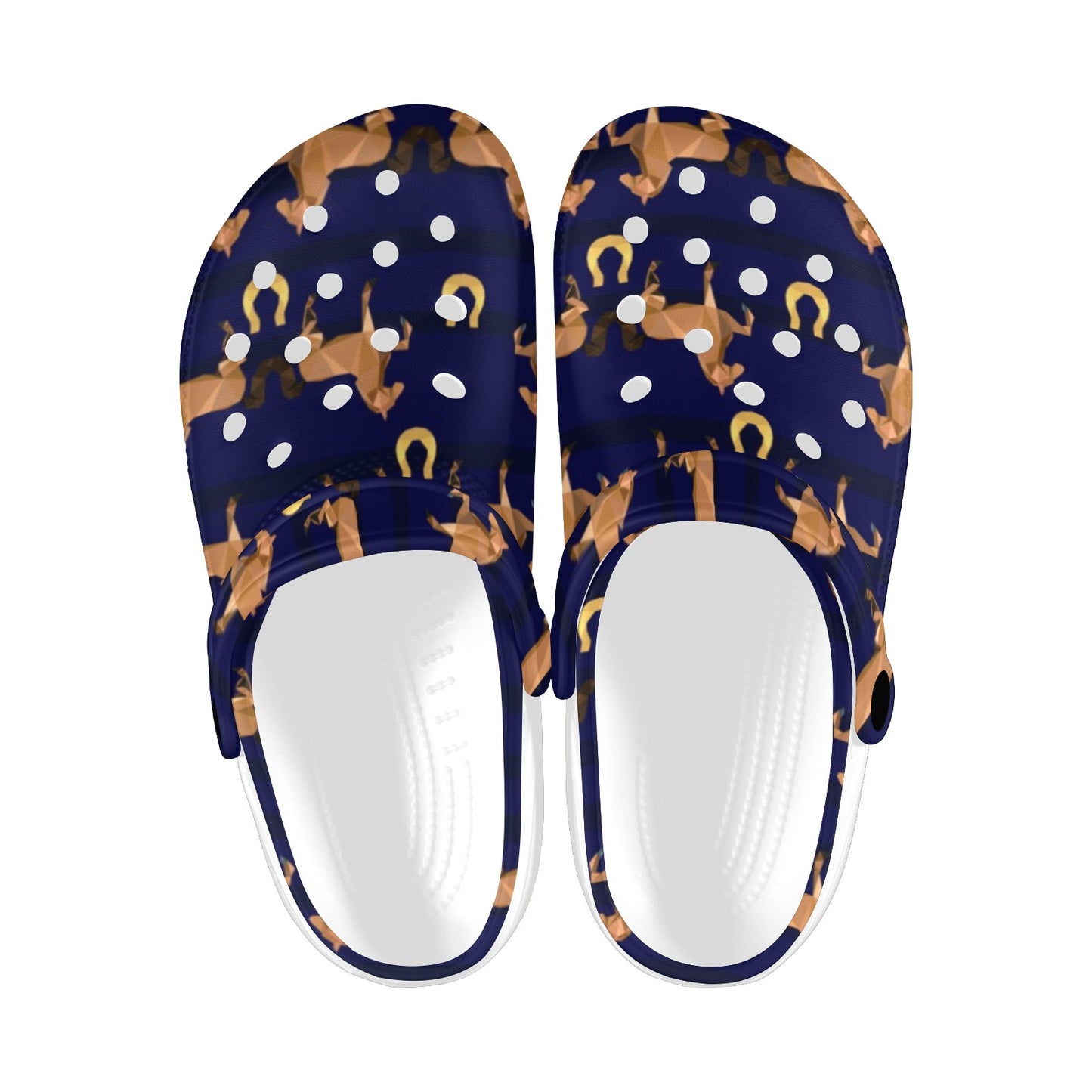 Horse Luxury Themed Pattern Print Unisex Clogs Shoes