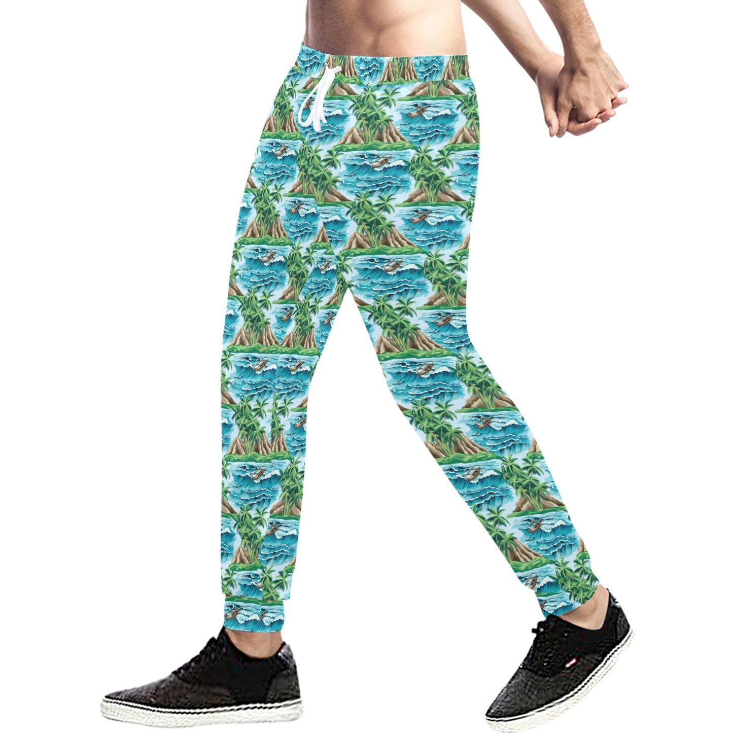 Palm Tree Hawaiian Themed Design Print Men's Sweatpants