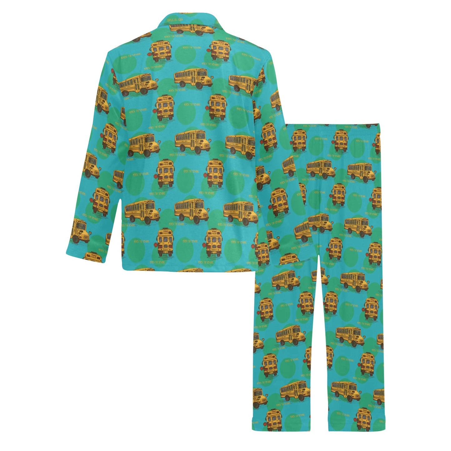 School Bus Print Design LKS308 Men's Long Pajama Set
