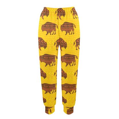 Bison Native Pattern Print Design 01 Women's Casual Track Pants