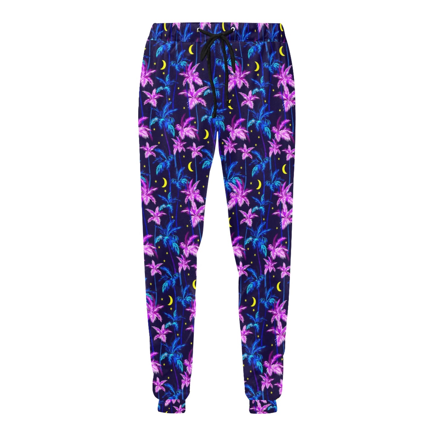 Palm Tree Night Scene Design Print Men's Sweatpants