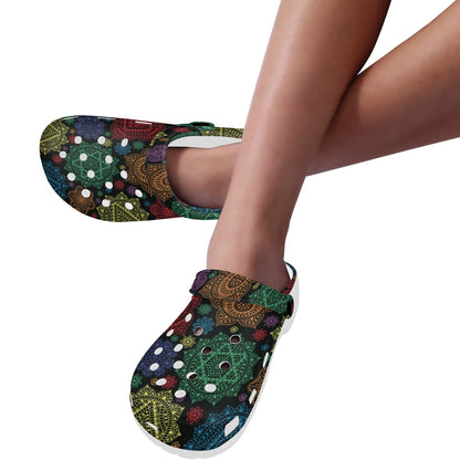 Chakra Mandala Print Pattern Unisex Clogs Shoes