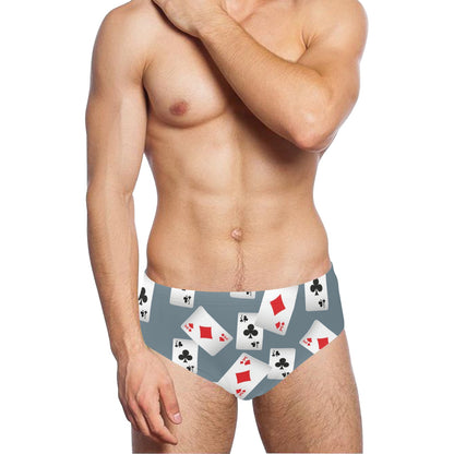 Poker Cards Pattern Print Design A05 Men's Swimming Briefs