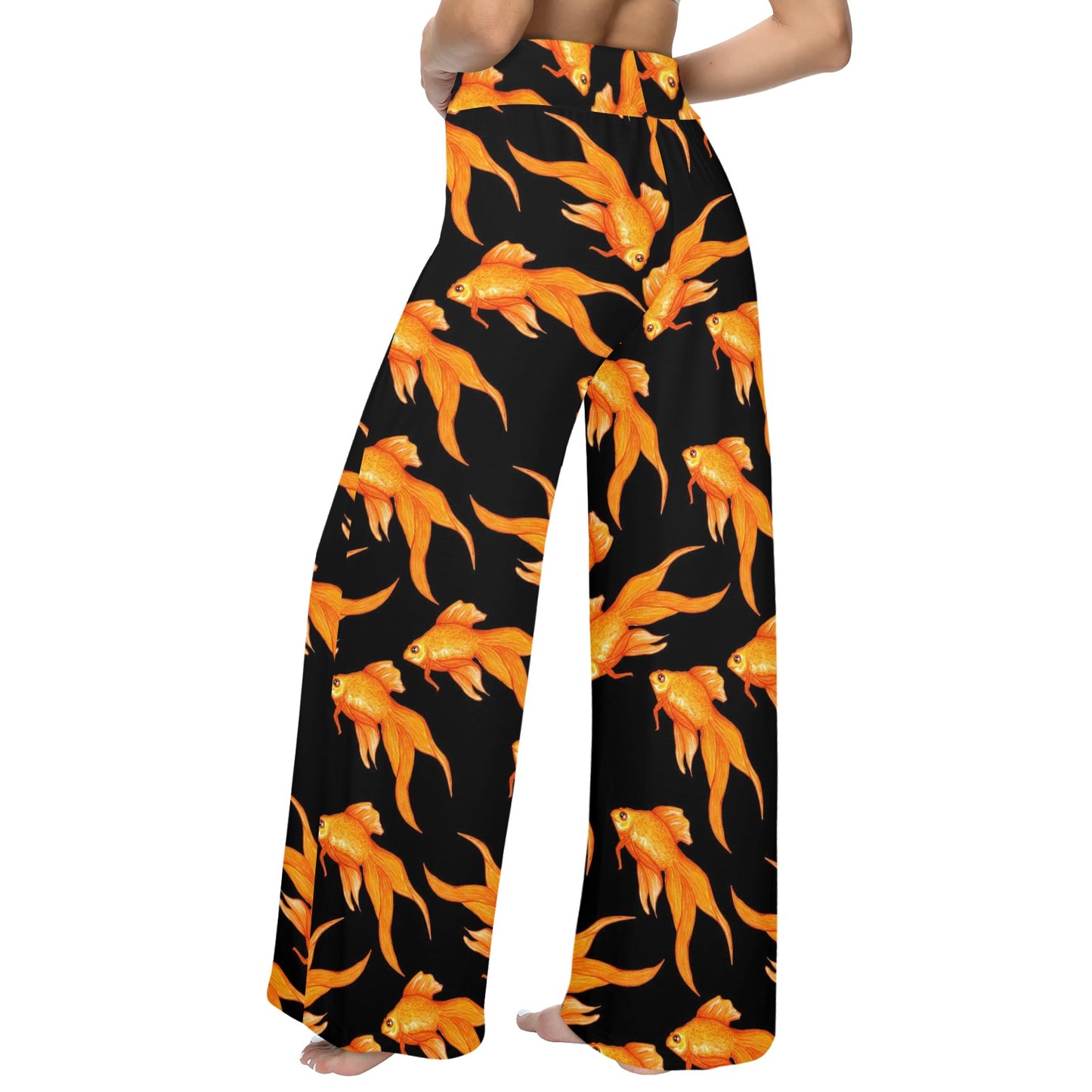 Goldfish Pattern Print Design 03 Women's Wide Leg Lounge Pants
