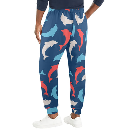 dolphin Design Print Pattern JJ0127 Men's Casual Track Pants
