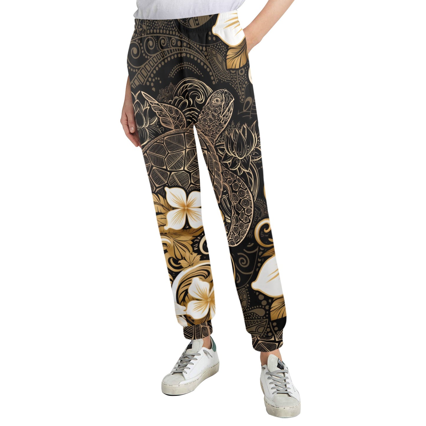 Polynesian Plumeria Sea Turtle Women's Casual Track Pants