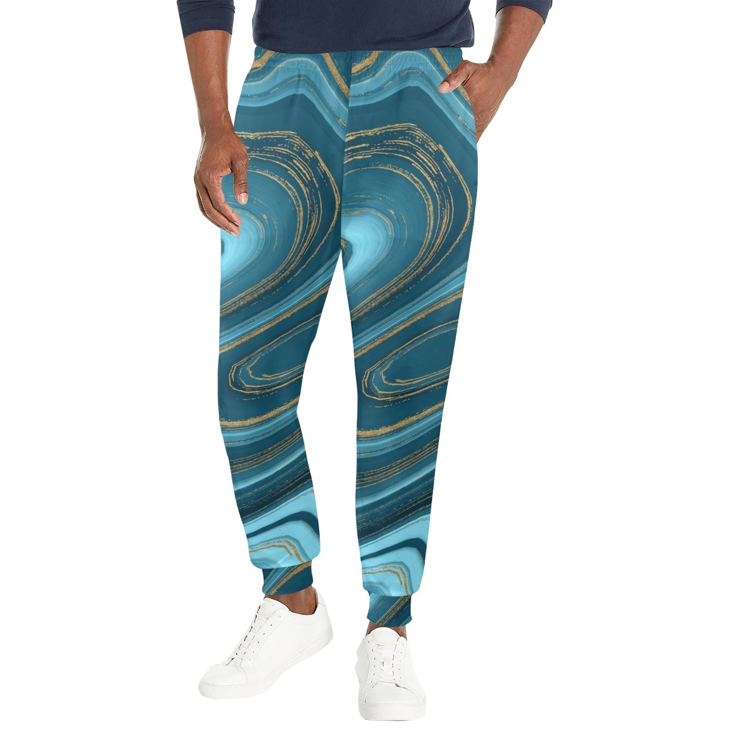 Liquid Pattern Print Design 04 Men's Casual Track Pants