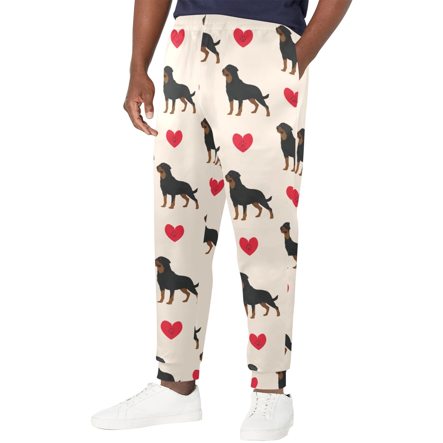 Rottweiler Pattern Print Design A02 Men's Casual Track Pants