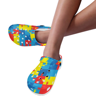 Autism Awareness Design Themed Print Unisex Clogs Shoes