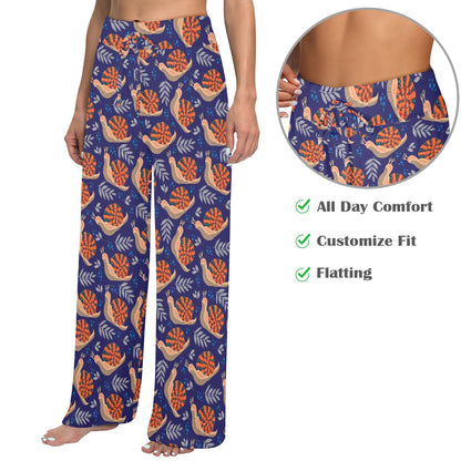 Snail Print Design LKS401 Women's Wide Leg Lounge Pants