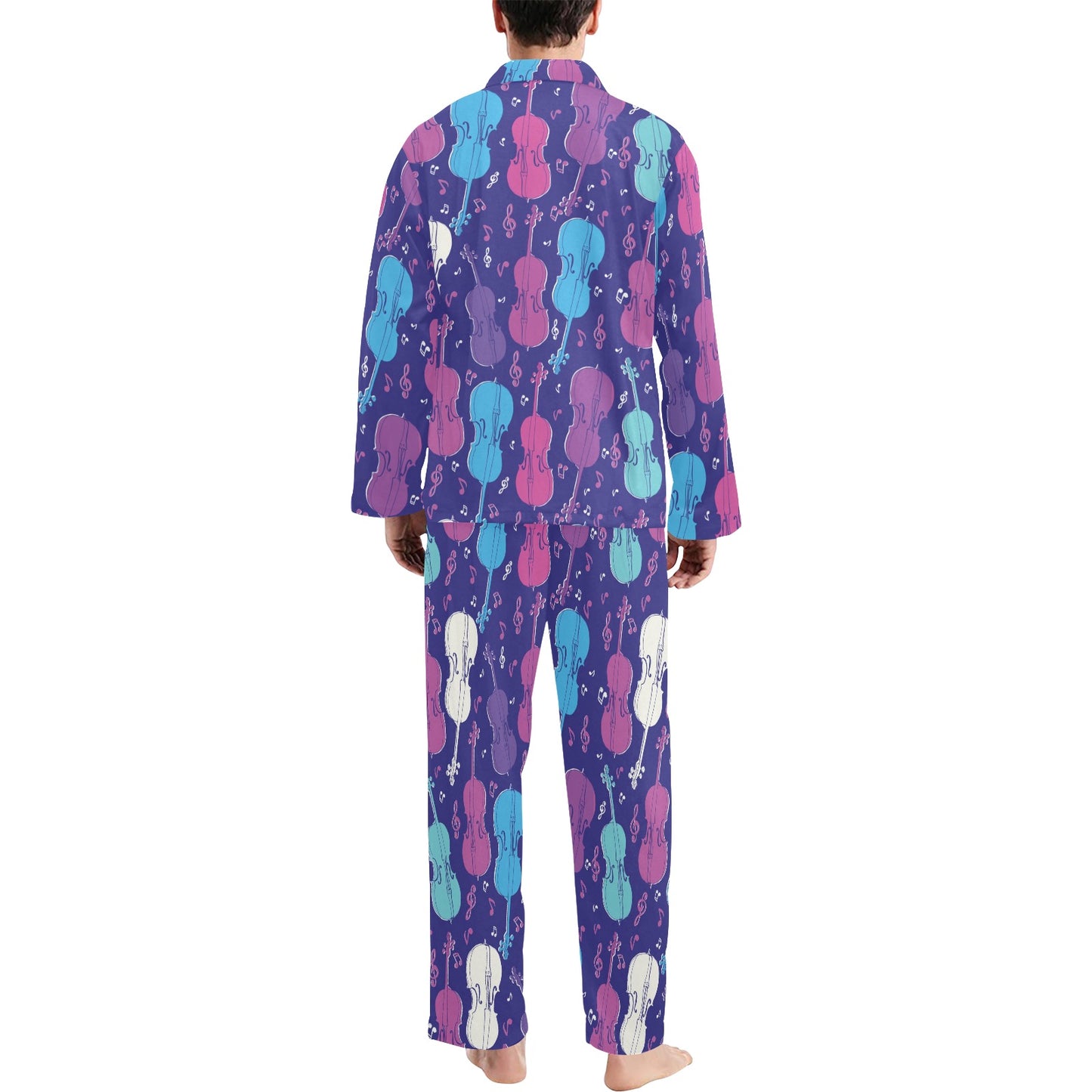 Cello Pattern Print Design 01 Men's Long Pajama Set