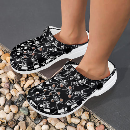 Skeleton Style Print Unisex Clogs Shoes