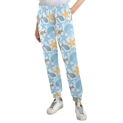 Polynesian Jellyfish Turtle Print Women's Casual Track Pants