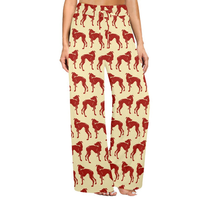 Greyhounds Design Print Pattern JJ0294 Women's Wide Leg Lounge Pants