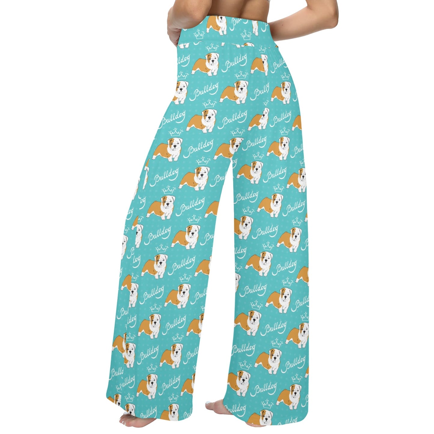 Bulldogs Pattern Print Design 05 Women's Wide Leg Lounge Pants
