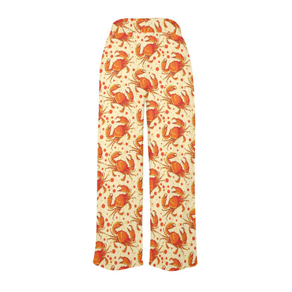 Crab Pattern Print Design 01 Women's Wide Leg Lounge Pants