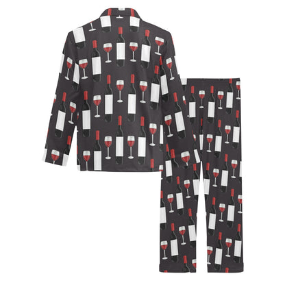 Wine Print Design LKS309 Men's Long Pajama Set