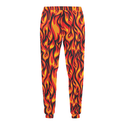 Flame Fire Print Pattern Men's Sweatpants