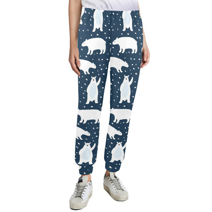 Polar Bear Pattern Print Design A02 Women's Casual Track Pants
