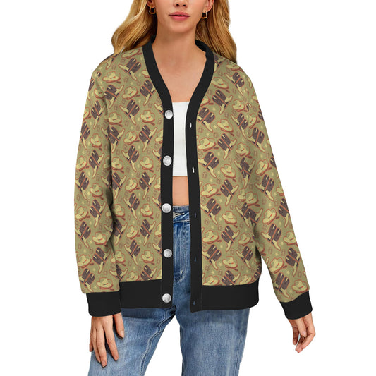 Western Cowboy Themed Women's Cardigan