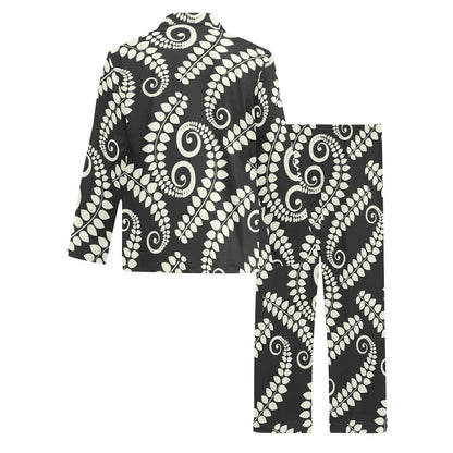 Fern Leave Print Pattern Men's Long Pajama Set