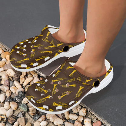Trumpet Pattern Design Print Unisex Clogs Shoes