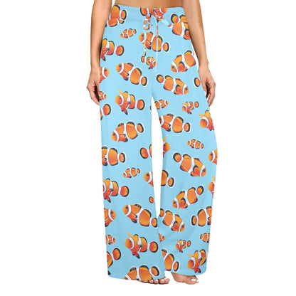 Clownfish Pattern Print Design 01 Women's Wide Leg Lounge Pants