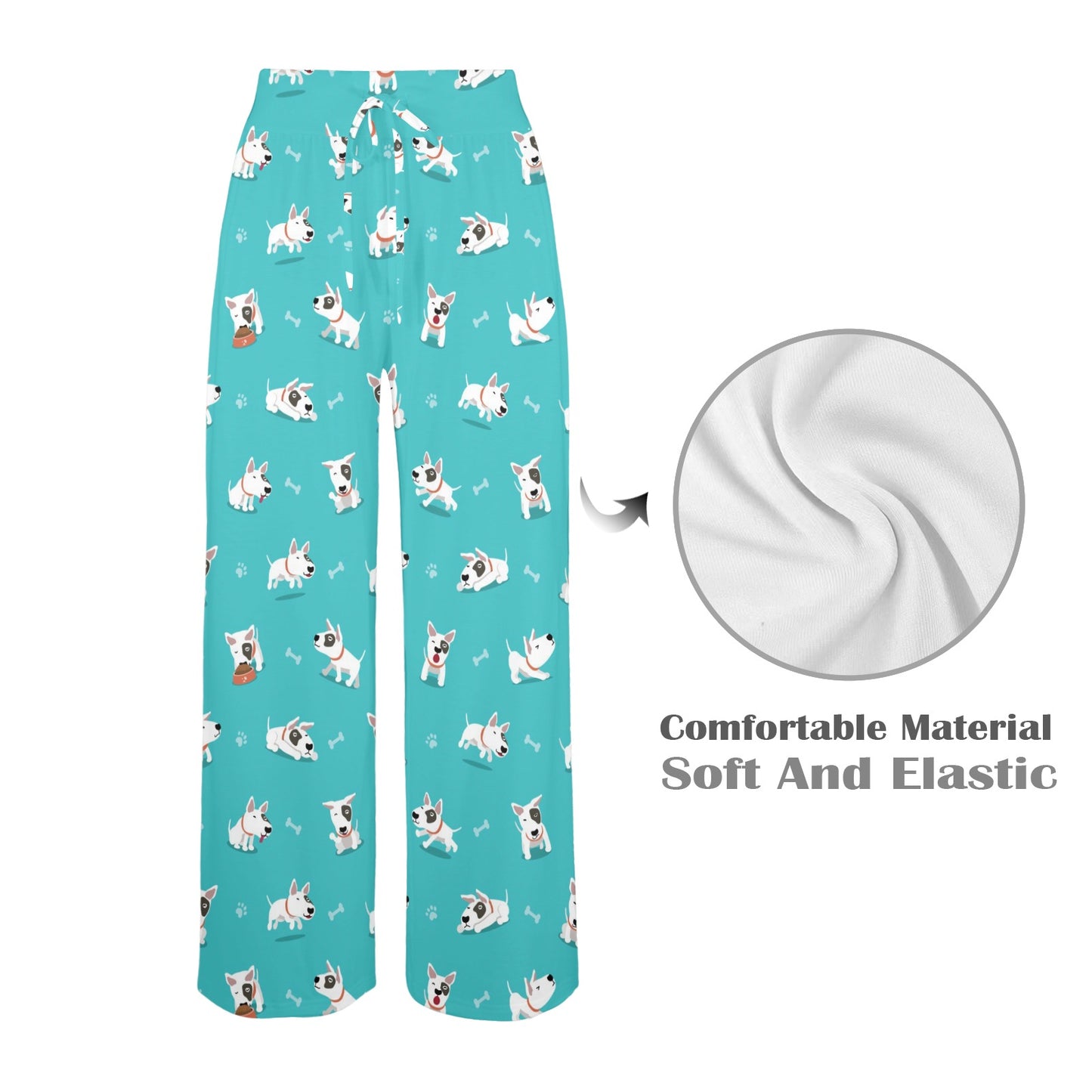 Bull Terriers Pattern Print Design 07 Women's Wide Leg Lounge Pants