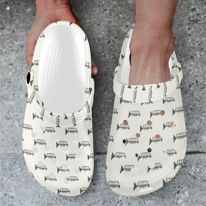 Trumpet Pattern Themed Print Unisex Clogs Shoes