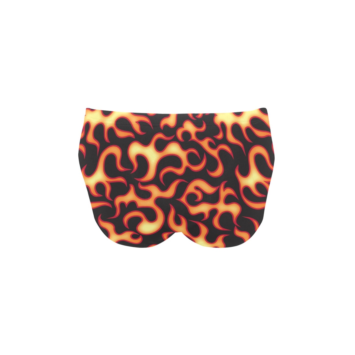 Flame Fire Themed Print Men's Swimming Briefs