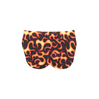 Flame Fire Themed Print Men's Swimming Briefs