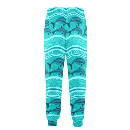 Dolphin Pattern Shower Curtain Men's Casual Track Pants