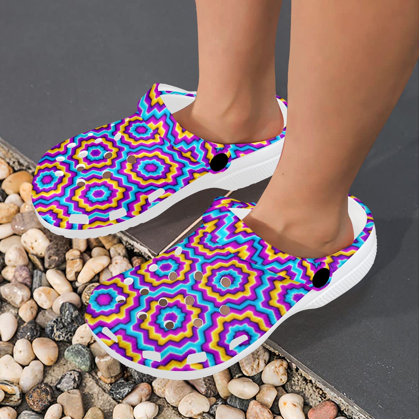 Optical illusion Techno Movement Unisex Clogs Shoes