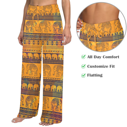 Elephant Aztec Women's Wide Leg Lounge Pants