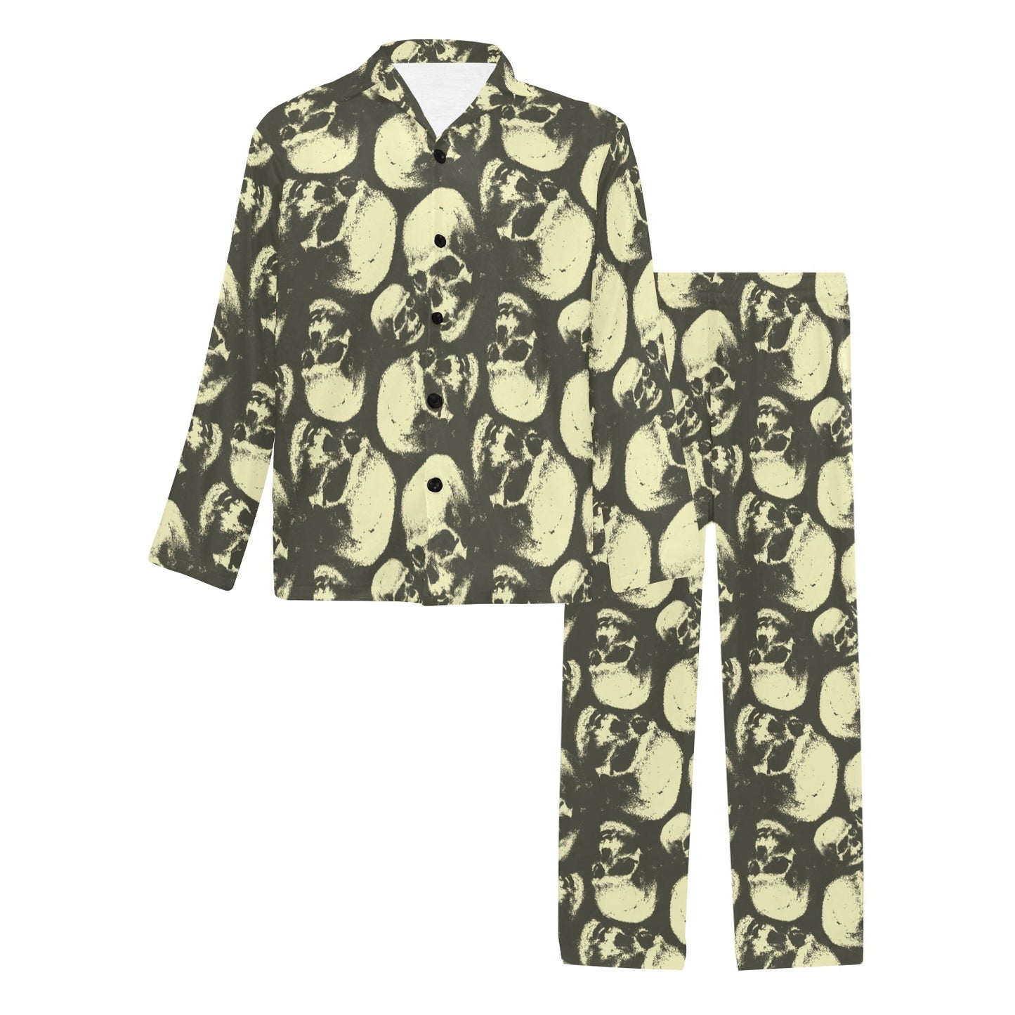Skull Print Design LKS302 Men's Long Pajama Set