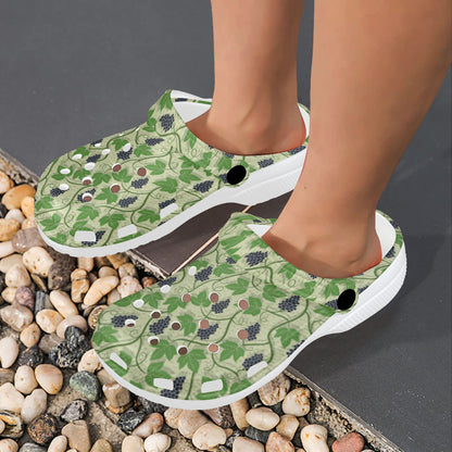 Wine Grape Thmed Print Unisex Clogs Shoes