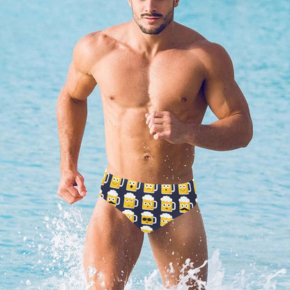 emoji beer Design Print Pattern JJ0121 Men's Swimming Briefs