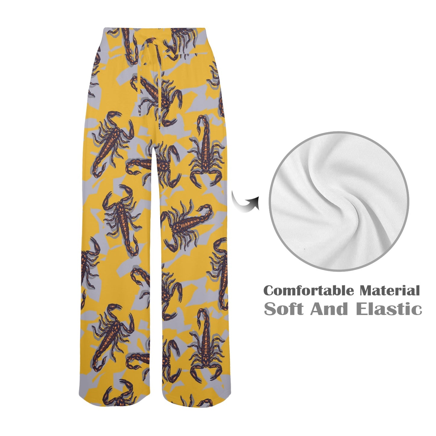 Scorpion Pattern Print Design 01 Women's Wide Leg Lounge Pants