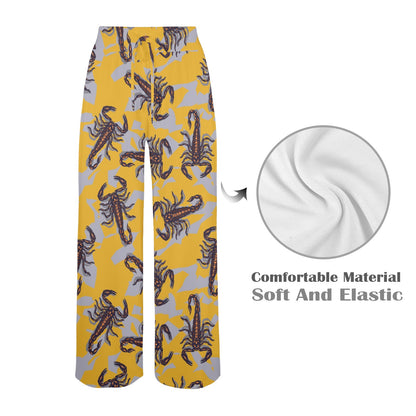 Scorpion Pattern Print Design 01 Women's Wide Leg Lounge Pants