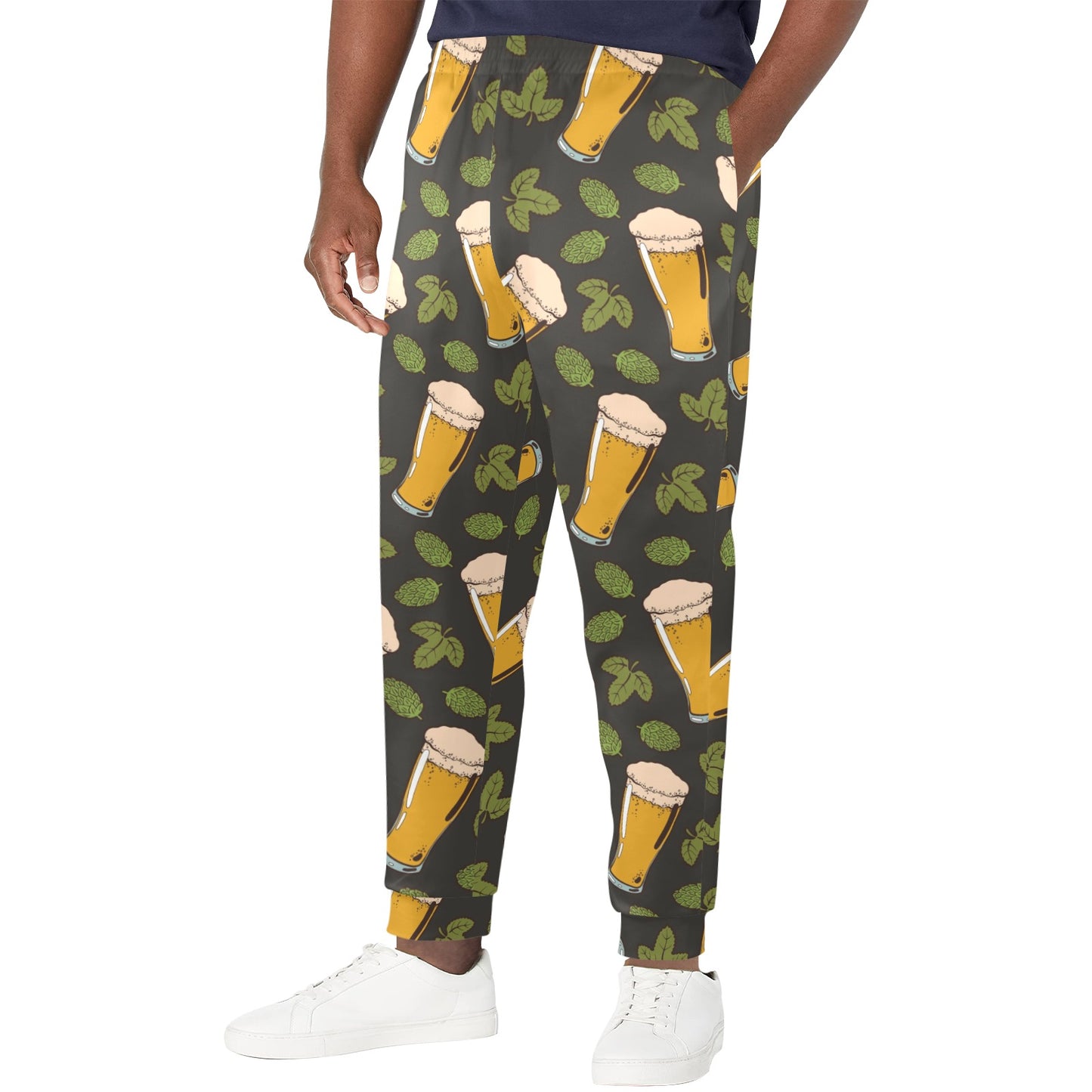 Beer Iris Pattern Print Design 02 Men's Casual Track Pants