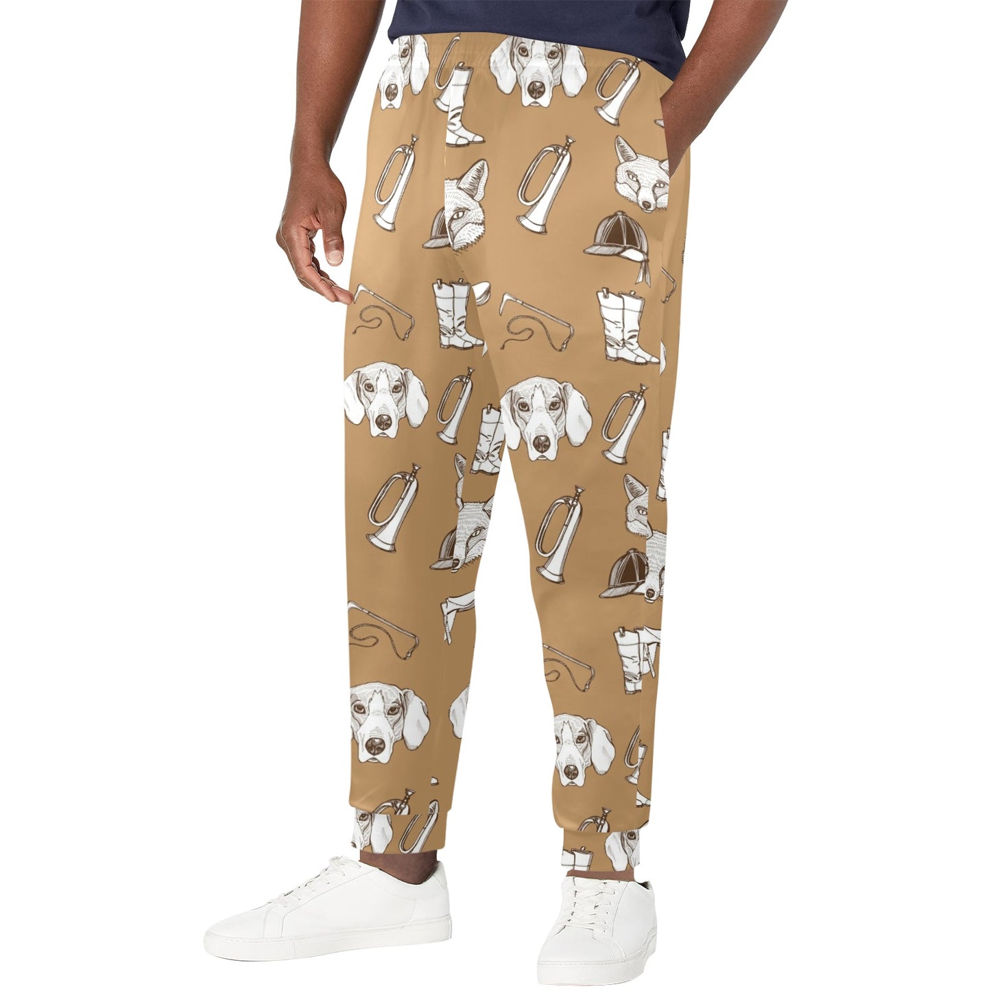 English Foxhounds Design Print Pattern JJ0126 Men's Casual Track Pants