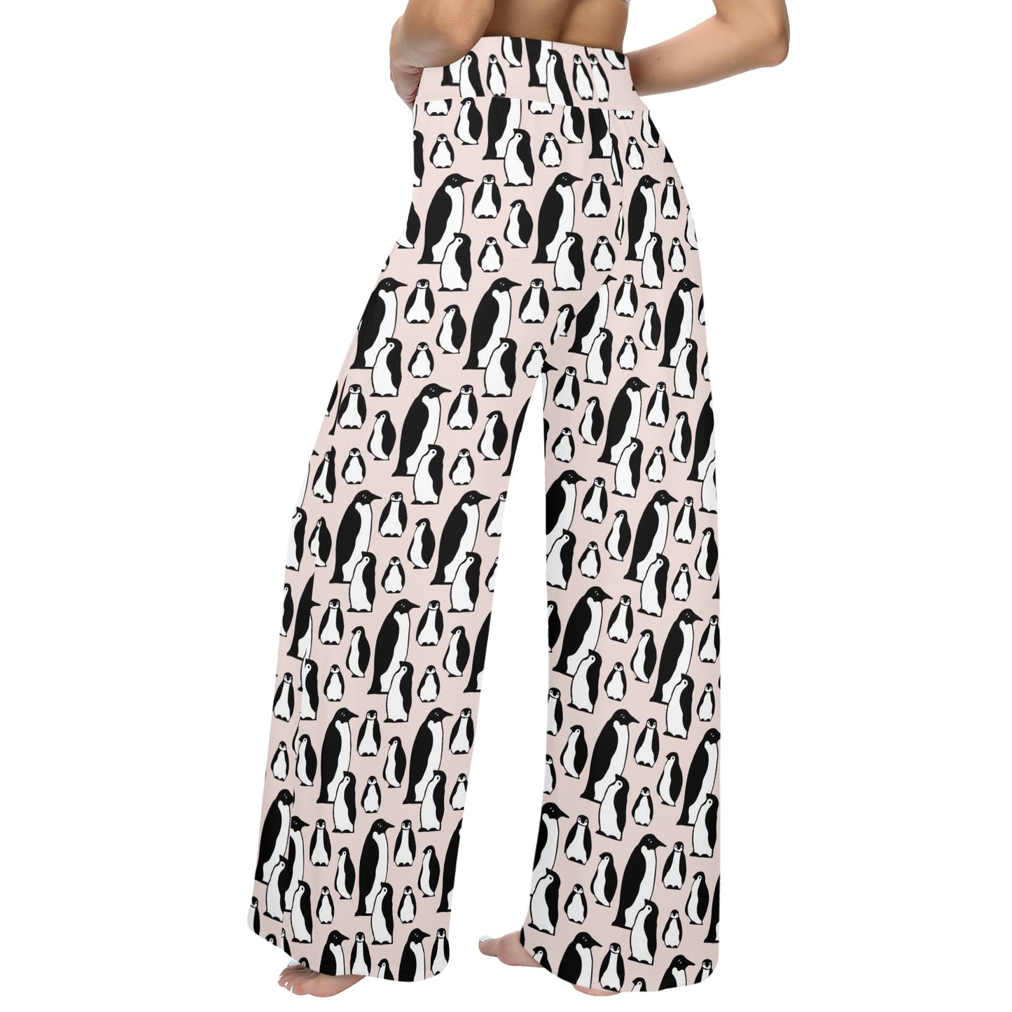 Penguin Themed Women's Wide Leg Lounge Pants
