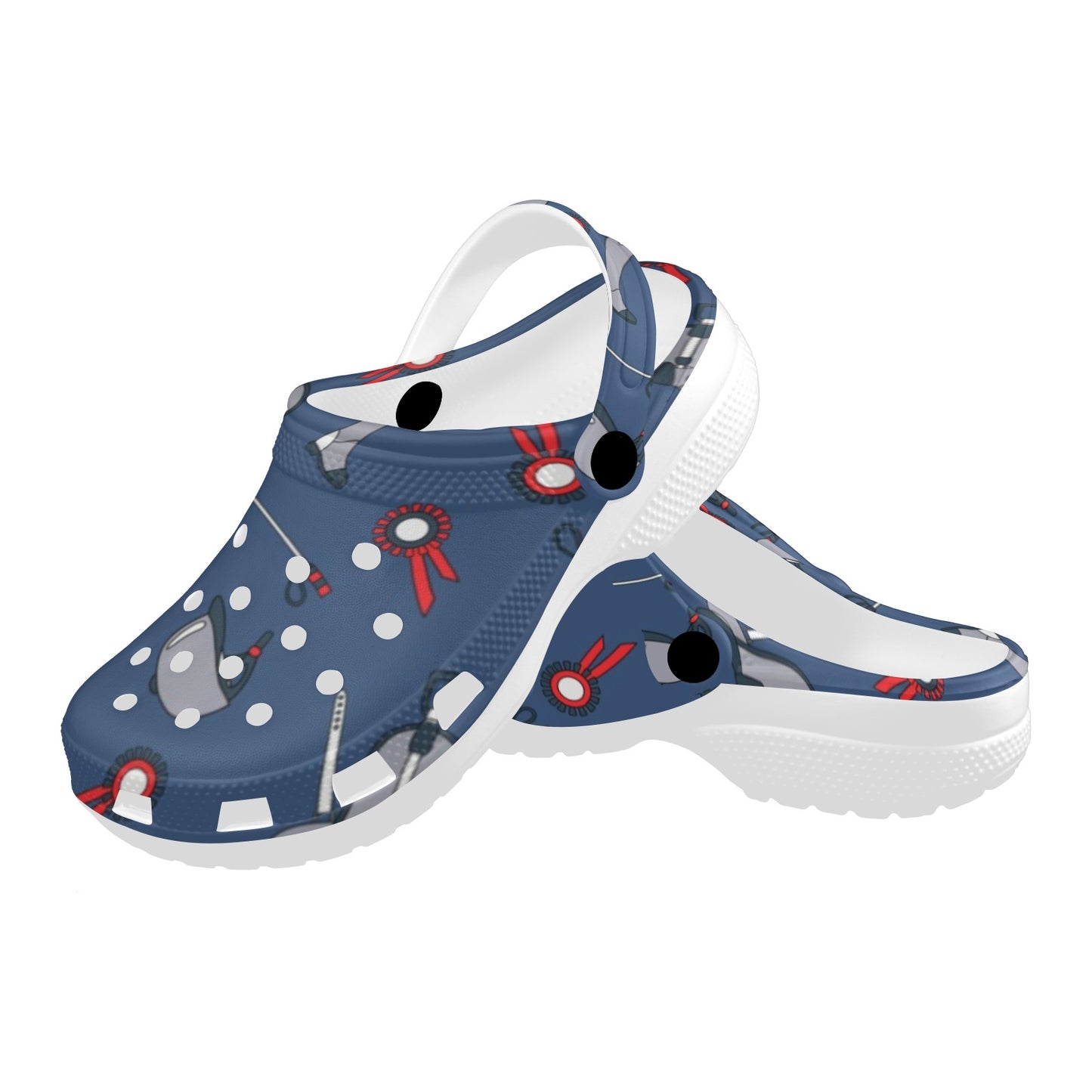 Equestrian Equipment Background Unisex Clogs Shoes