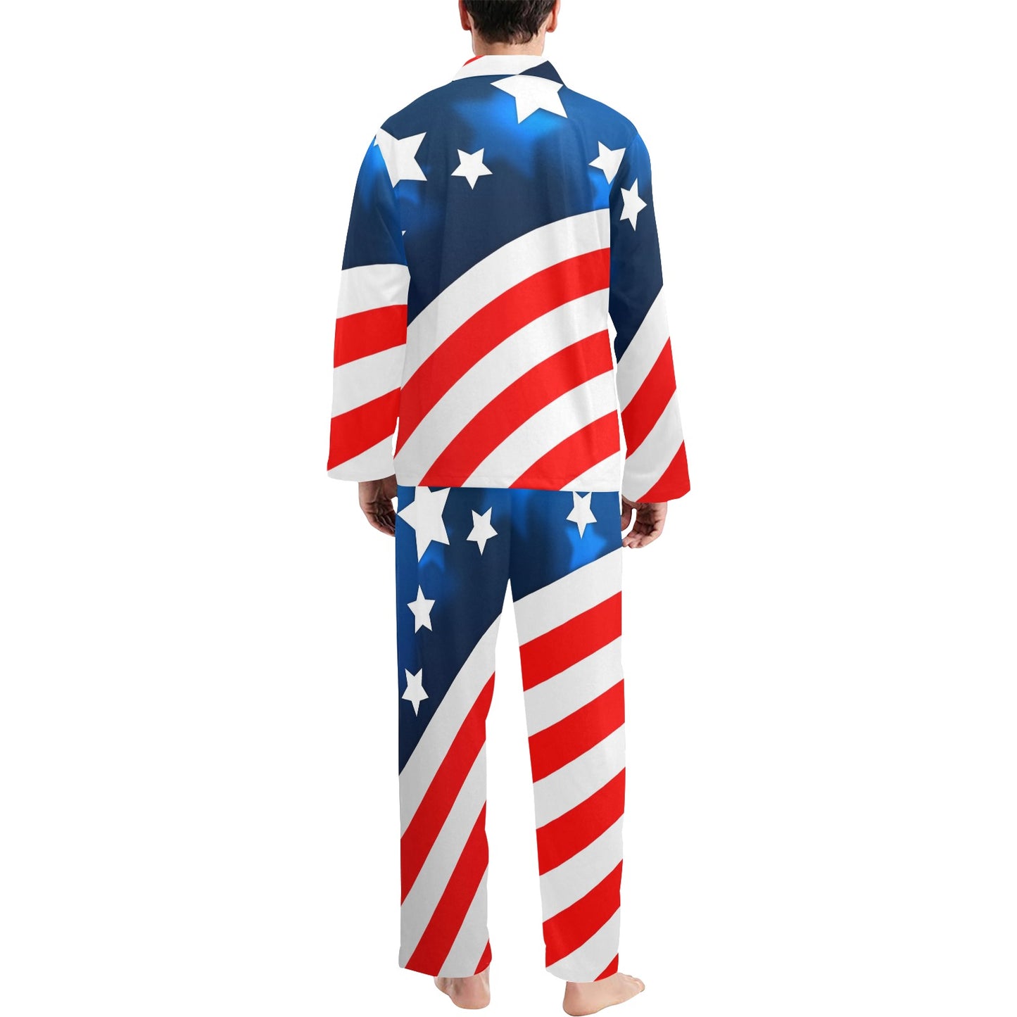 American flag Style Men's Long Pajama Set