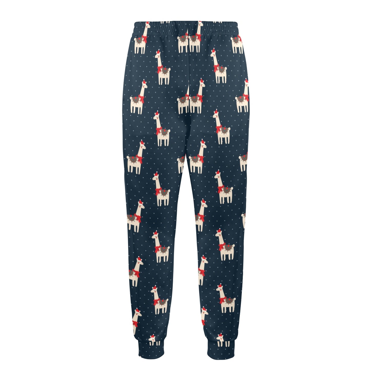 Llama with Polka Dot Themed Print Men's Casual Track Pants