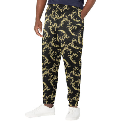 Baroque Golden Pattern Print Design 01 Men's Casual Track Pants