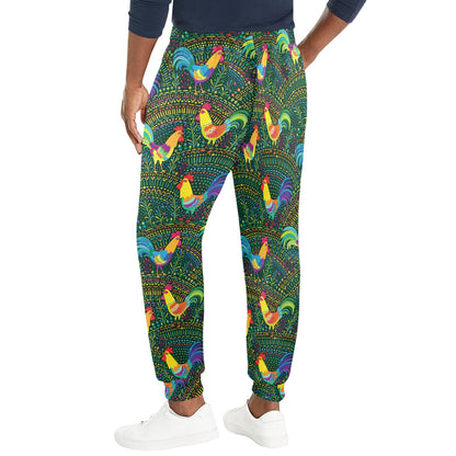 Rooster Pattern Print Design A01 Men's Casual Track Pants