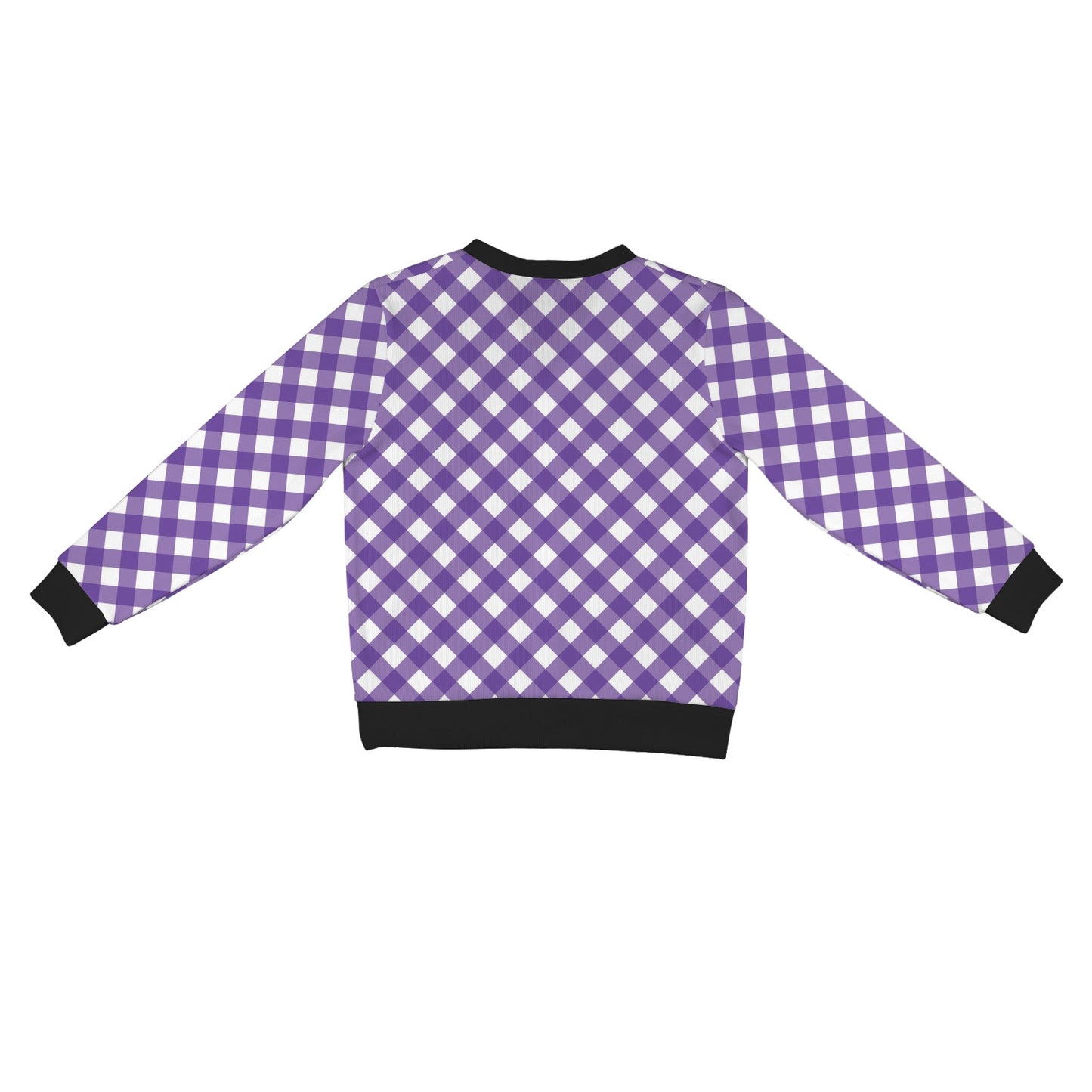 Gingham Purple Pattern Print Design 03 Women's Cardigan
